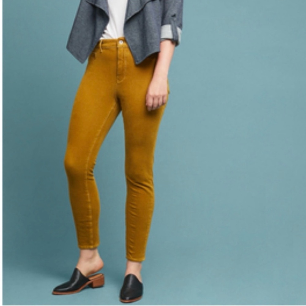 Pilcro high rise skinny gold corduroy pants 30
